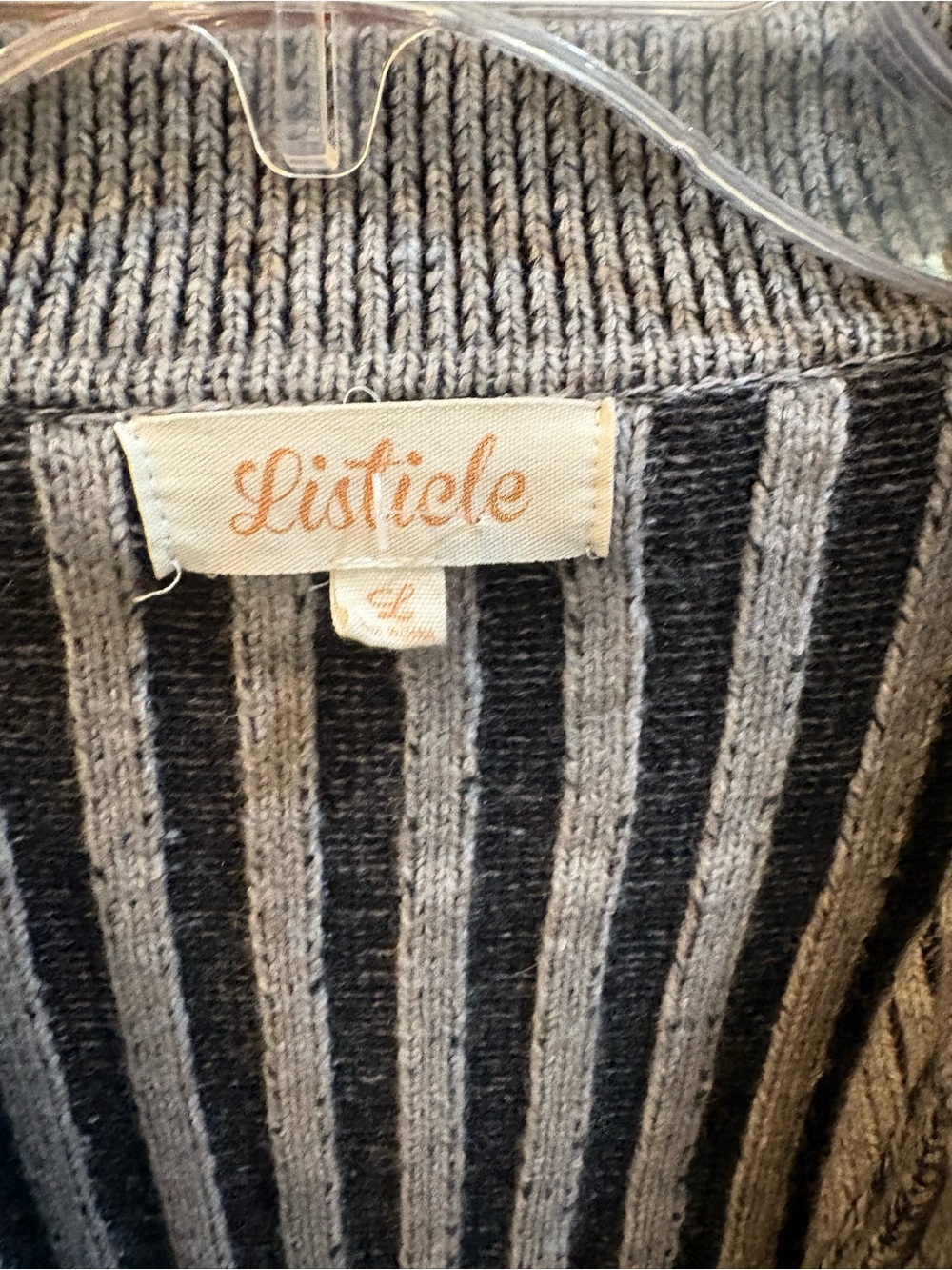 Listicle Gray Ribbed Button-Front Cardigan Jacket - Picture 3 of 8